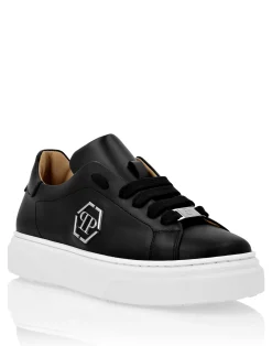 PHILIPP PLEIN LEATHER LO-TOP SNEAKERS THE PLEIN ORIGINAL>Bambino Scarpe