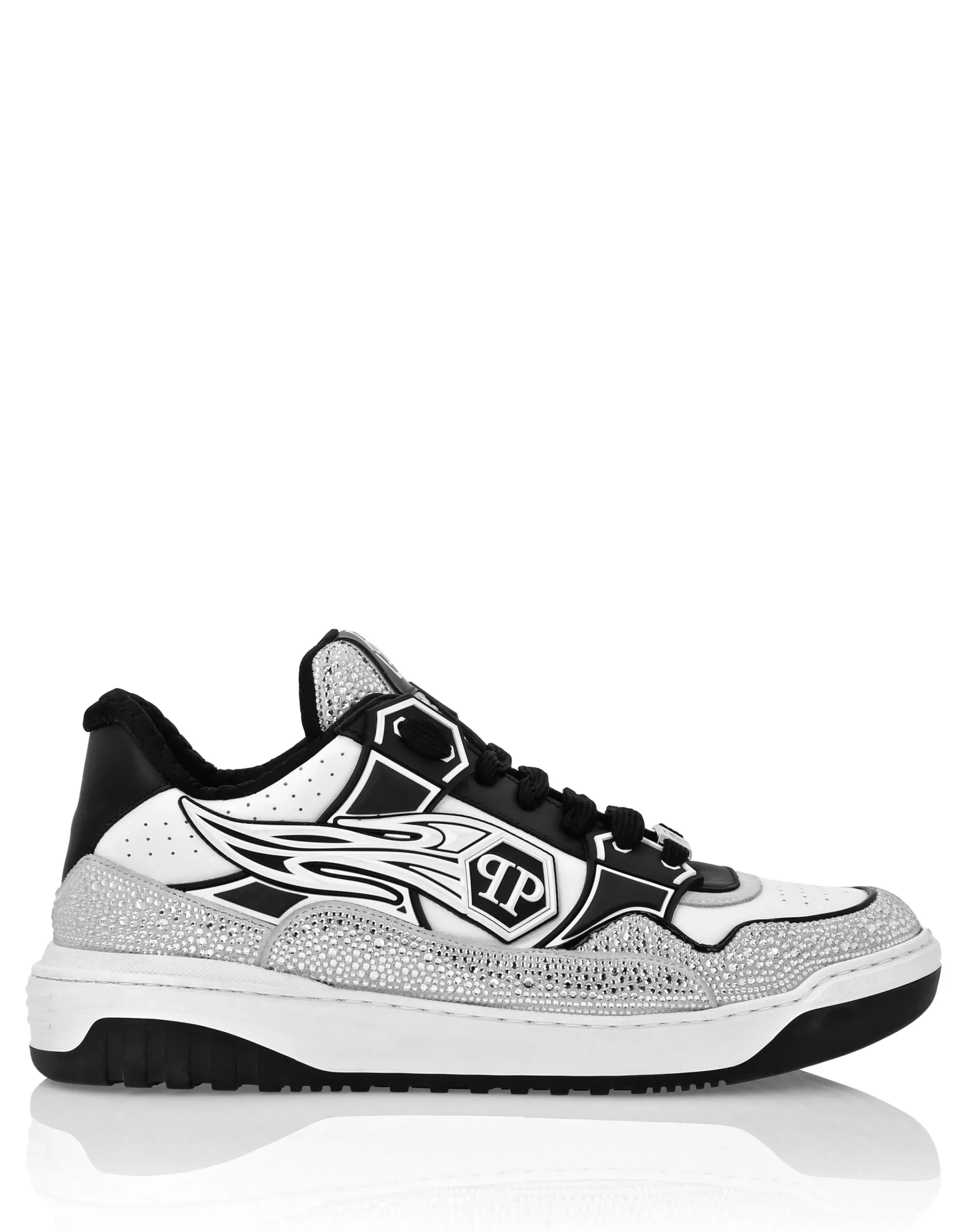 PHILIPP PLEIN Leather Low-Top SneakersMoon Walker>Uomo Low Top Sneakers