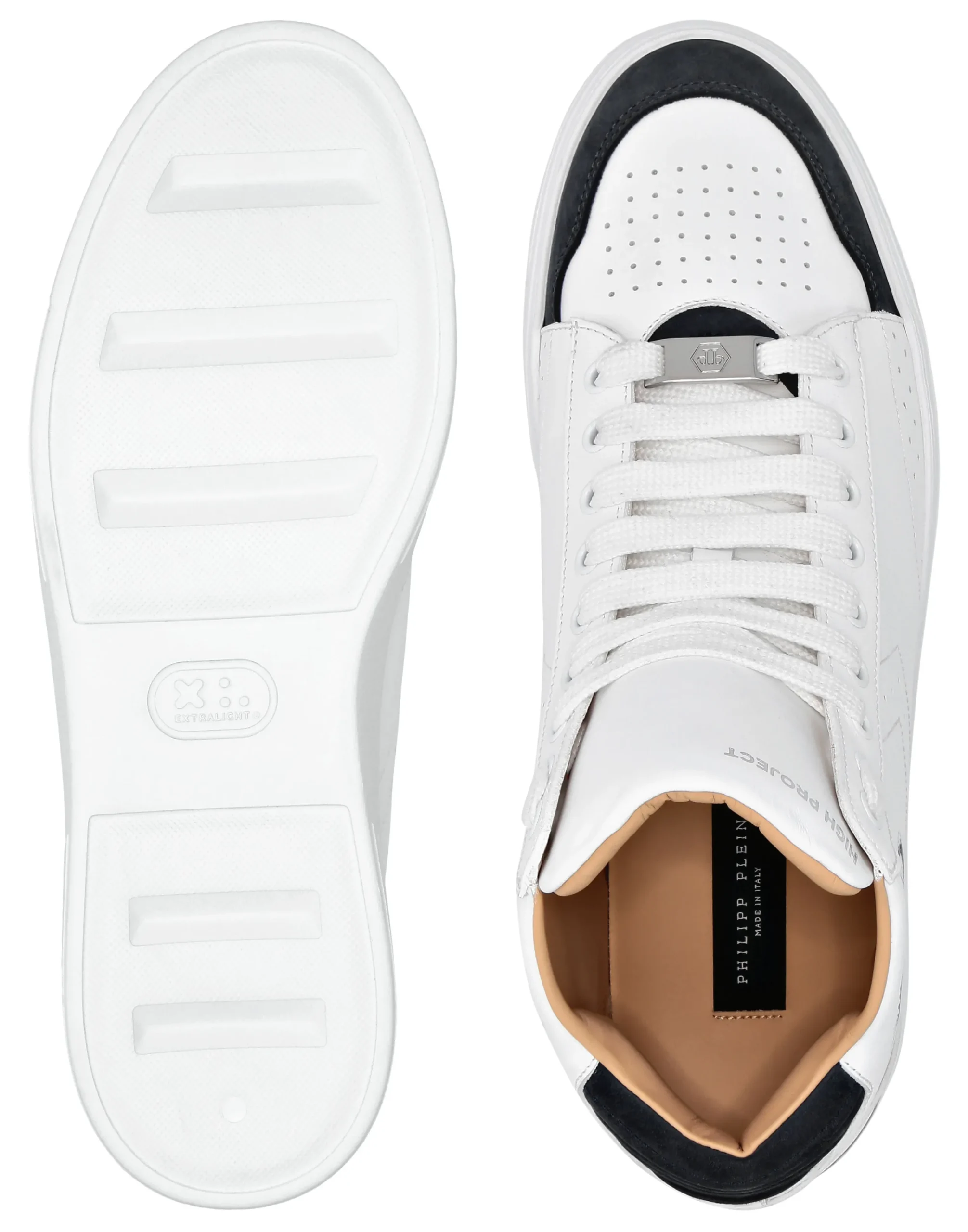 PHILIPP PLEIN Leather Mid-Top Sneakers Hexagon>Uomo High Top Sneakers