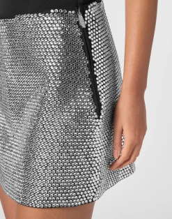 PHILIPP PLEIN Leather Mini Skirt><noscript><img data-lazyloaded=