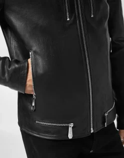 PHILIPP PLEIN Leather Moto Jacket><noscript><img data-lazyloaded=