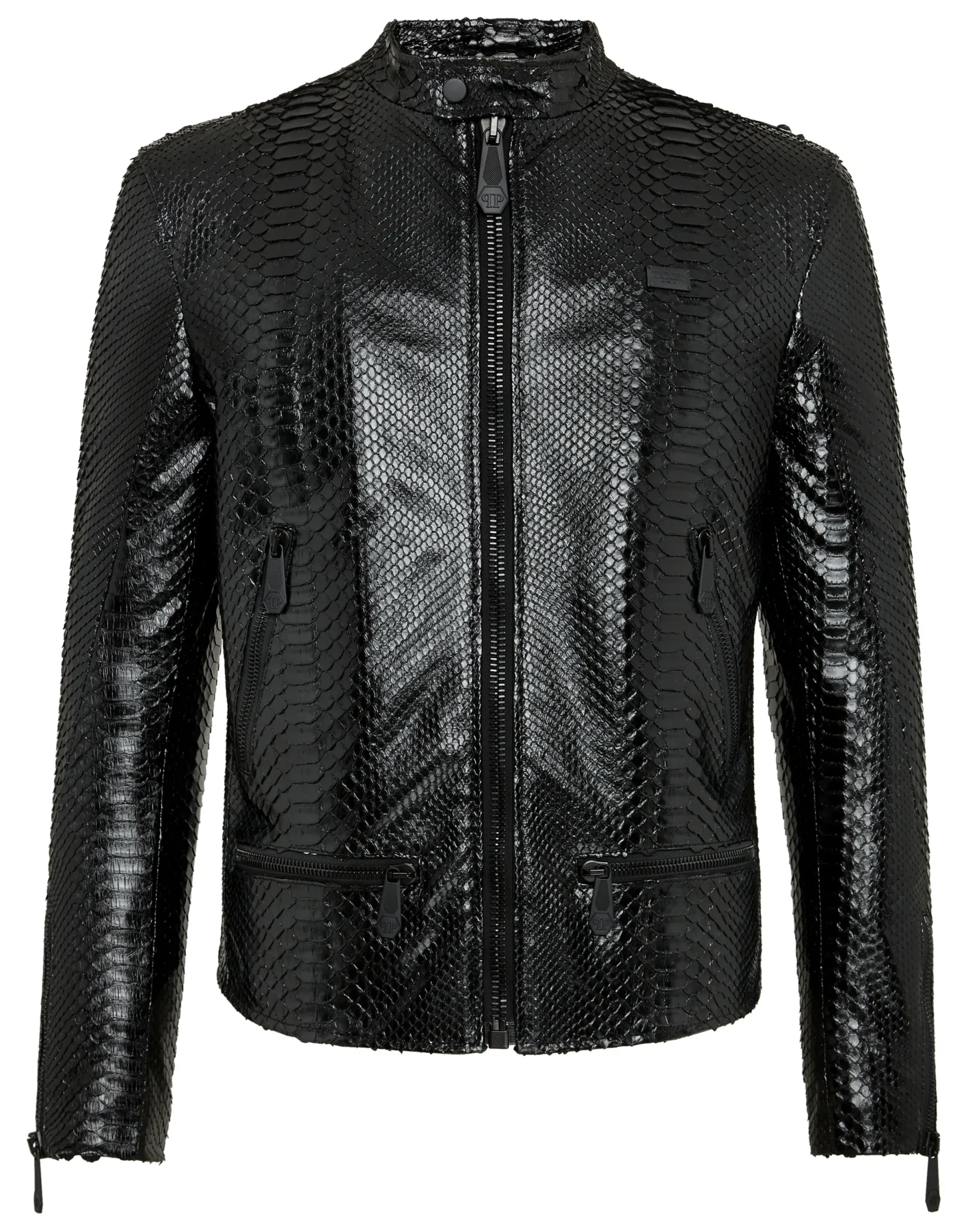 PHILIPP PLEIN Leather Moto Jacket Luxury>Uomo Giacche Di Pelle|Giacche E Cappotti