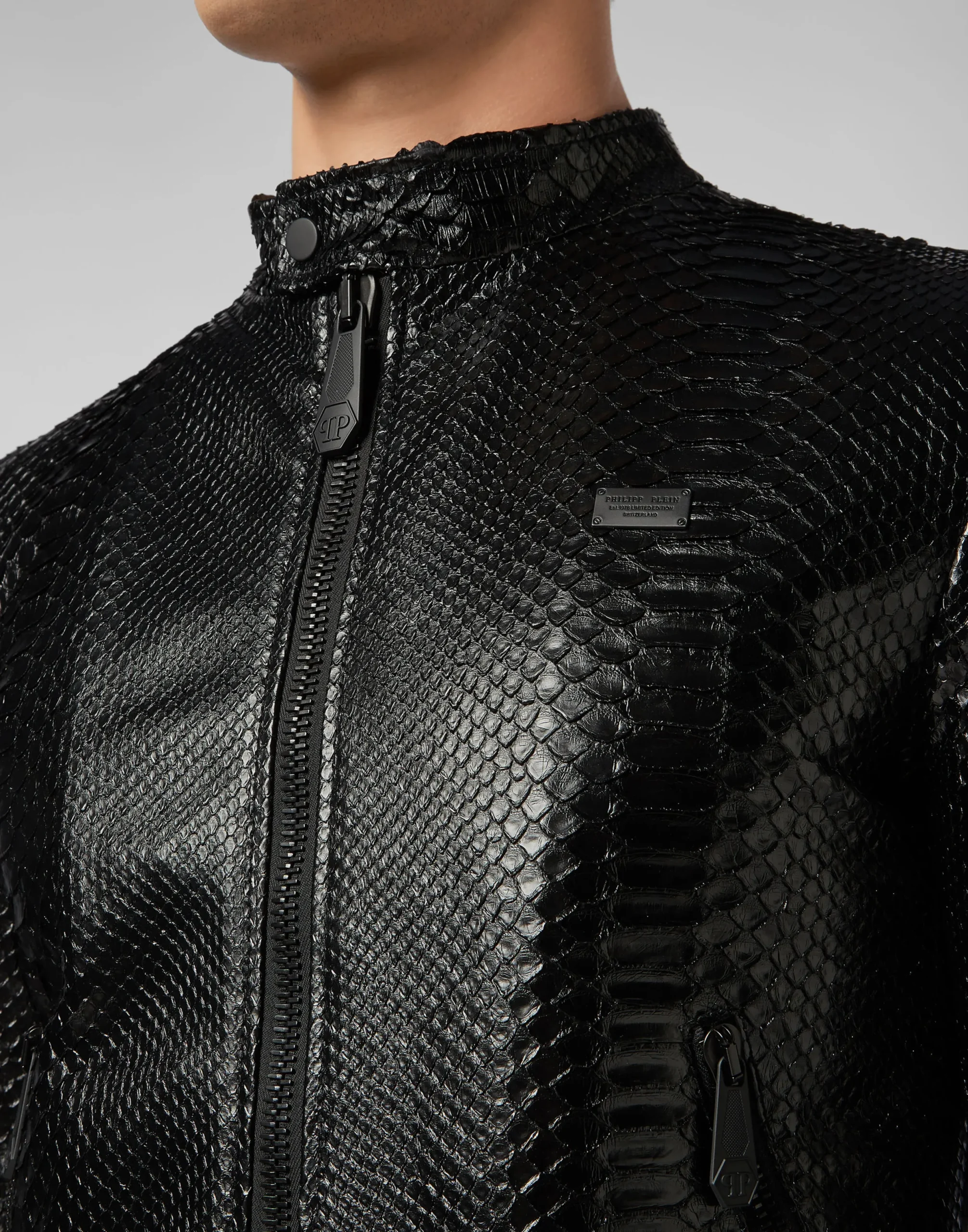 PHILIPP PLEIN Leather Moto Jacket Luxury>Uomo Giacche Di Pelle|Giacche E Cappotti