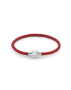 PHILIPP PLEIN Leather Stainless Steel Bracelet PLEIN TAG>Uomo Bracelets