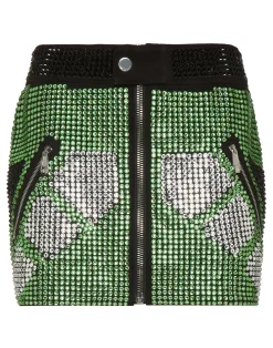 PHILIPP PLEIN Leather Strass Skirt Mini Crystal>Donna Pelle E Pellicce|Abiti E Gonne