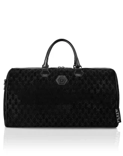 PHILIPP PLEIN Leather Weekend Bag Monogram Strass>Uomo Shopper E Borse A Mano