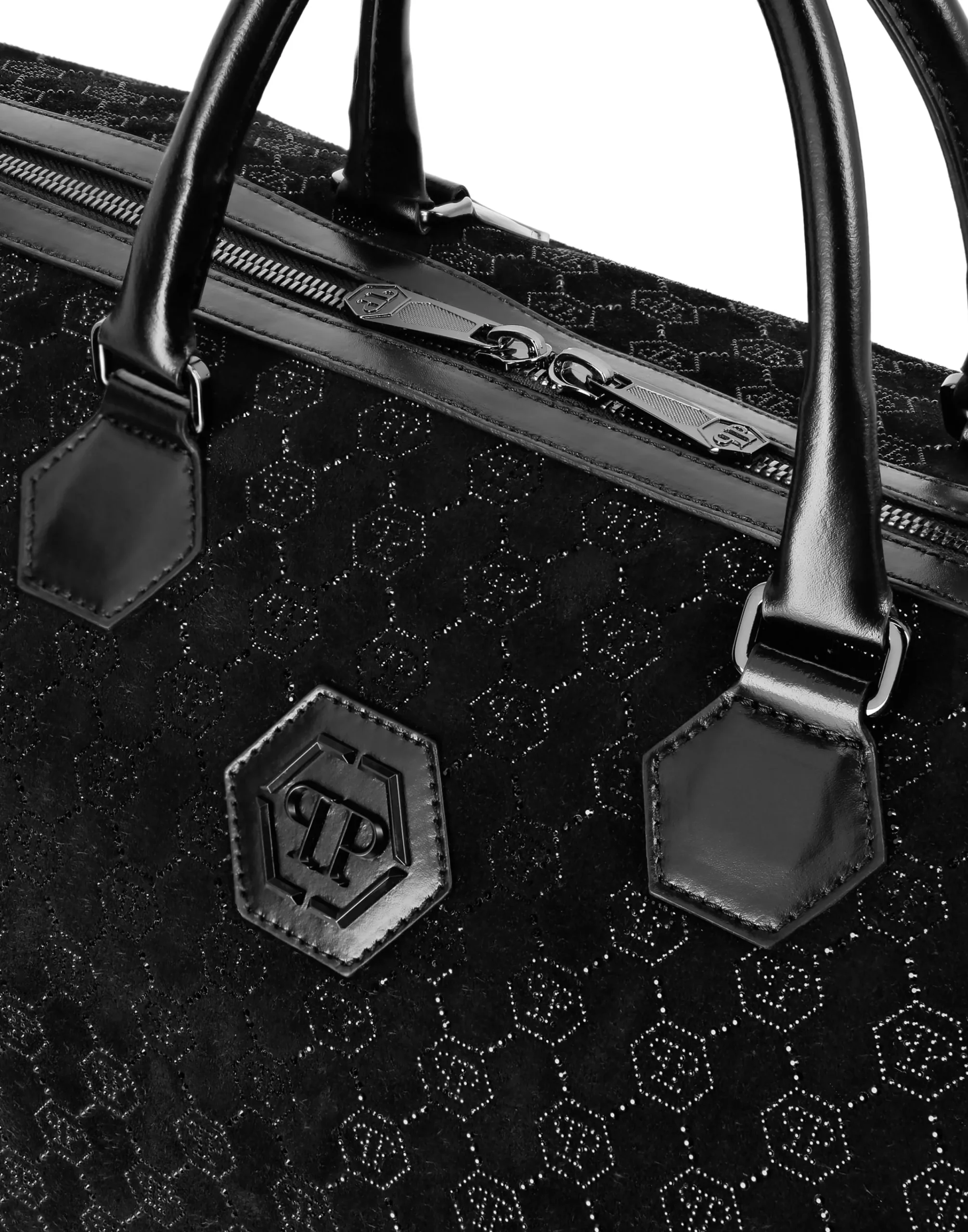 PHILIPP PLEIN Leather Weekend Bag Monogram Strass>Uomo Shopper E Borse A Mano