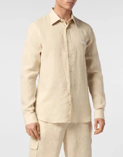 PHILIPP PLEIN Linen Shirt Sugar Daddy Cut LS>Uomo Camicie