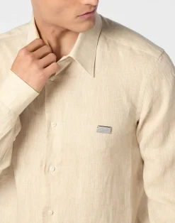 PHILIPP PLEIN Linen Shirt Sugar Daddy Cut LS><noscript><img data-lazyloaded=