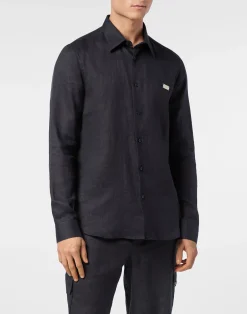 PHILIPP PLEIN Linen Shirt Sugar Daddy Cut LS>Uomo Camicie