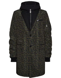 PHILIPP PLEIN Long Baseball Coat>Uomo Giacche E Cappotti