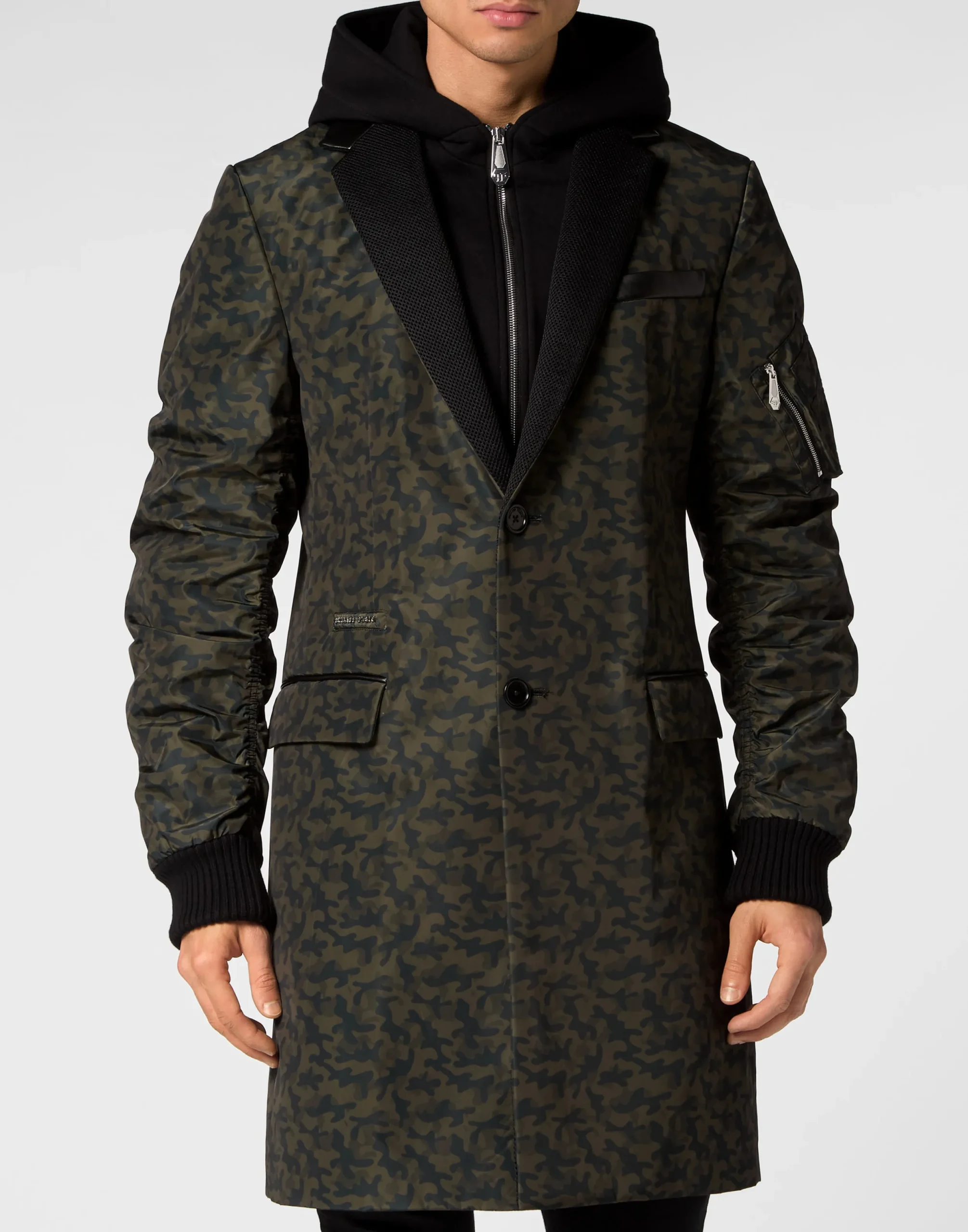 PHILIPP PLEIN Long Baseball Coat>Uomo Giacche E Cappotti