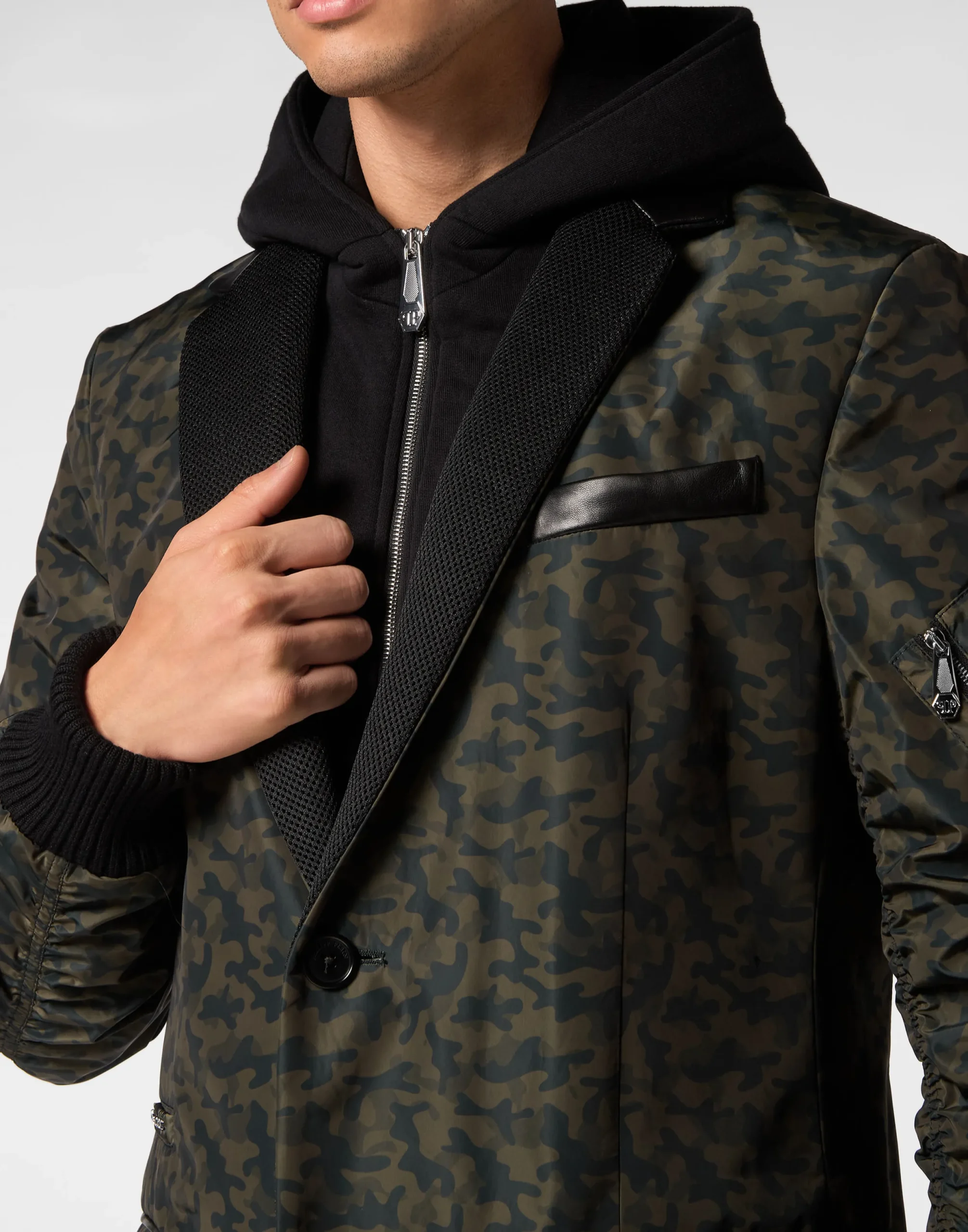 PHILIPP PLEIN Long Baseball Coat>Uomo Giacche E Cappotti