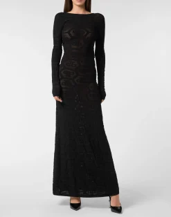 PHILIPP PLEIN Long Dress Knitted Monogram>Donna Abiti E Gonne