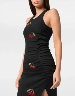 PHILIPP PLEIN Long Dress Rib Cherries><noscript><img data-lazyloaded=