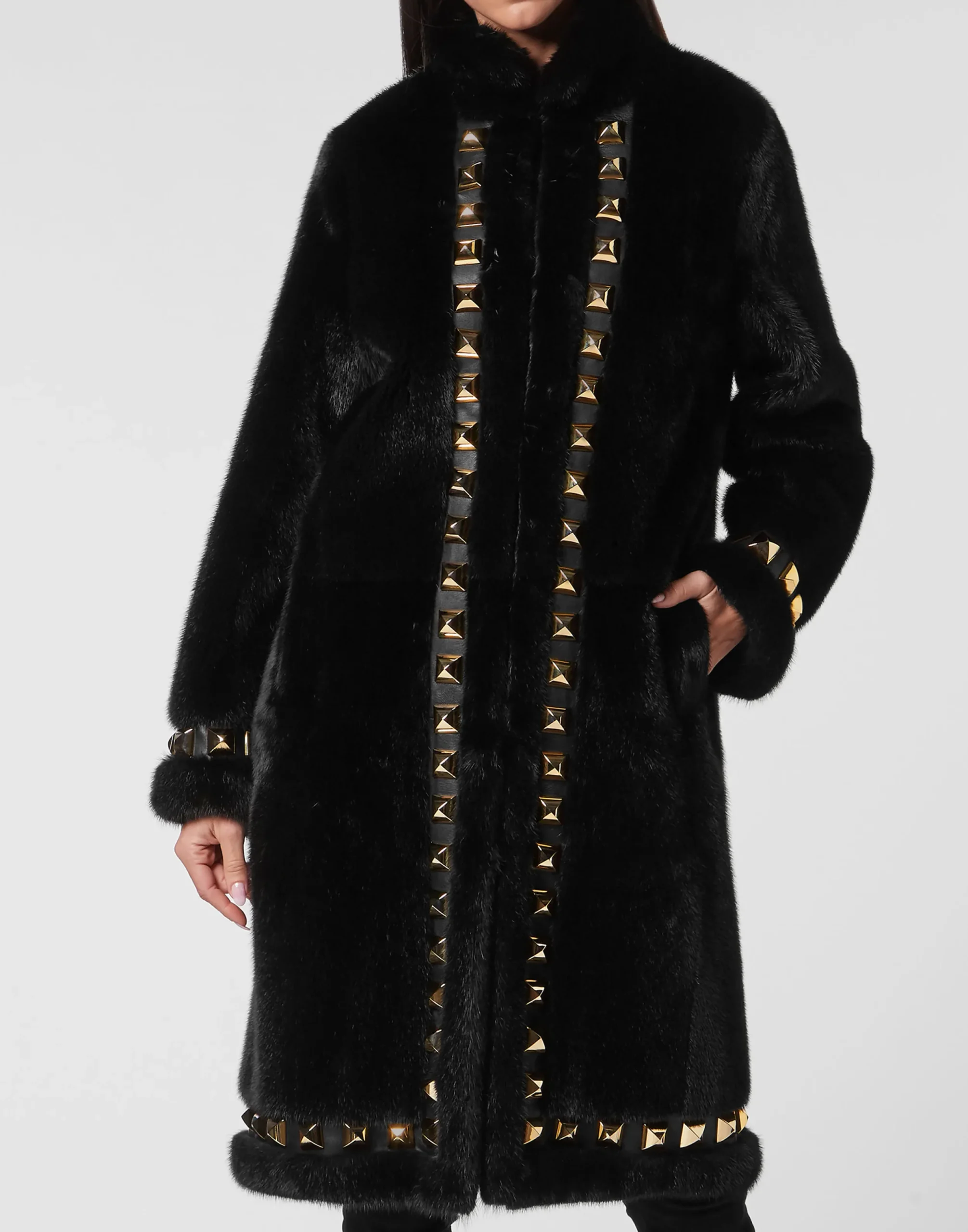 PHILIPP PLEIN Long Fur Mink Coat>Donna Giubbotti|Pellicce E Cappotti