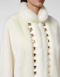 PHILIPP PLEIN Long Fur Mink Coat><noscript><img data-lazyloaded=