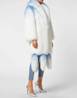 PHILIPP PLEIN LONG SILVER FOX COAT>Donna Giubbotti|Pellicce E Cappotti