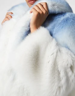 PHILIPP PLEIN LONG SILVER FOX COAT><noscript><img data-lazyloaded=