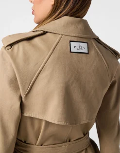 PHILIPP PLEIN Long Trench Coat Monogram><noscript><img data-lazyloaded=