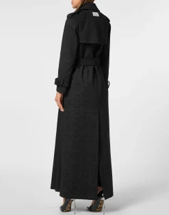 PHILIPP PLEIN Long Trench Coat Monogram><noscript><img data-lazyloaded=