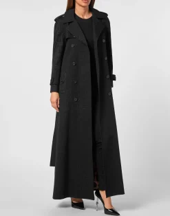 PHILIPP PLEIN Long Trench Coat Monogram><noscript><img data-lazyloaded=