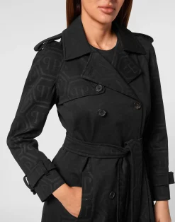 PHILIPP PLEIN Long Trench Coat Monogram><noscript><img data-lazyloaded=