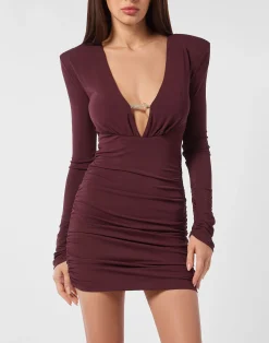 PHILIPP PLEIN Long-Sleeved Mini Dress>Donna Abiti E Gonne