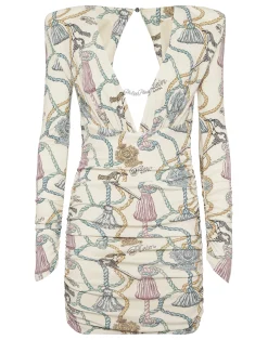PHILIPP PLEIN Long-Sleeved Mini Dress Tassels>Donna Abiti E Gonne