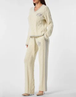 PHILIPP PLEIN Loose Fit V-Neck Sweater><noscript><img data-lazyloaded=
