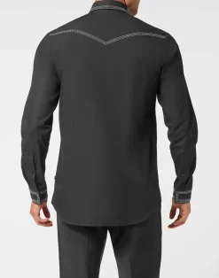 PHILIPP PLEIN Loose Sugar Daddy Cut Shirt Cowboy Studs><noscript><img data-lazyloaded=