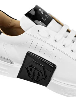 PHILIPP PLEIN Lo-Top Leather Sneakers Phantom Kick$><noscript><img data-lazyloaded=