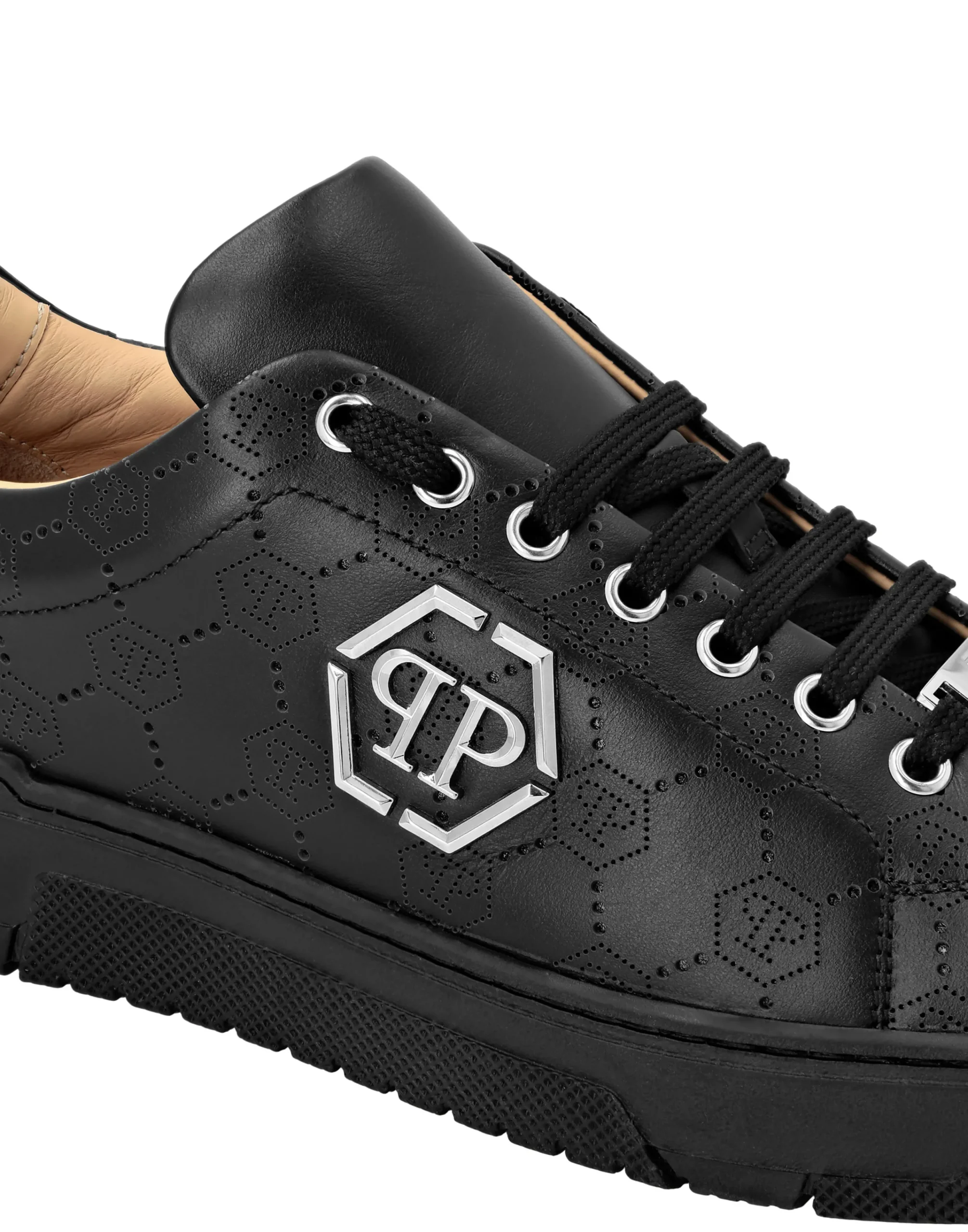 PHILIPP PLEIN Low Top Leather Skeakers Matte Monogram>Uomo Low Top Sneakers