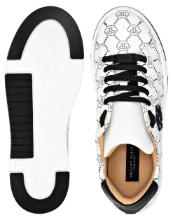 PHILIPP PLEIN Low Top Leather Skeakers Matte Monogram><noscript><img data-lazyloaded=