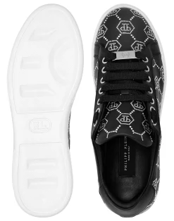 PHILIPP PLEIN Low Top Sneakers Carson Monogram Strass><noscript><img data-lazyloaded=
