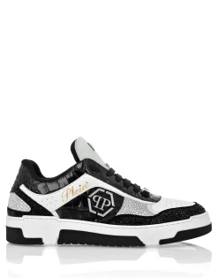 PHILIPP PLEIN Low Top Sneakers Mix Strass Cocco>Uomo Low Top Sneakers