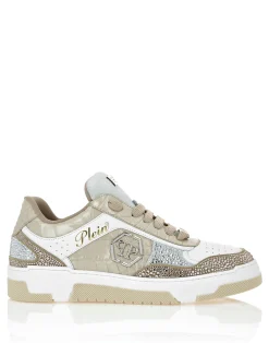 PHILIPP PLEIN Low Top Sneakers Mix Strass Cocco>Uomo Low Top Sneakers