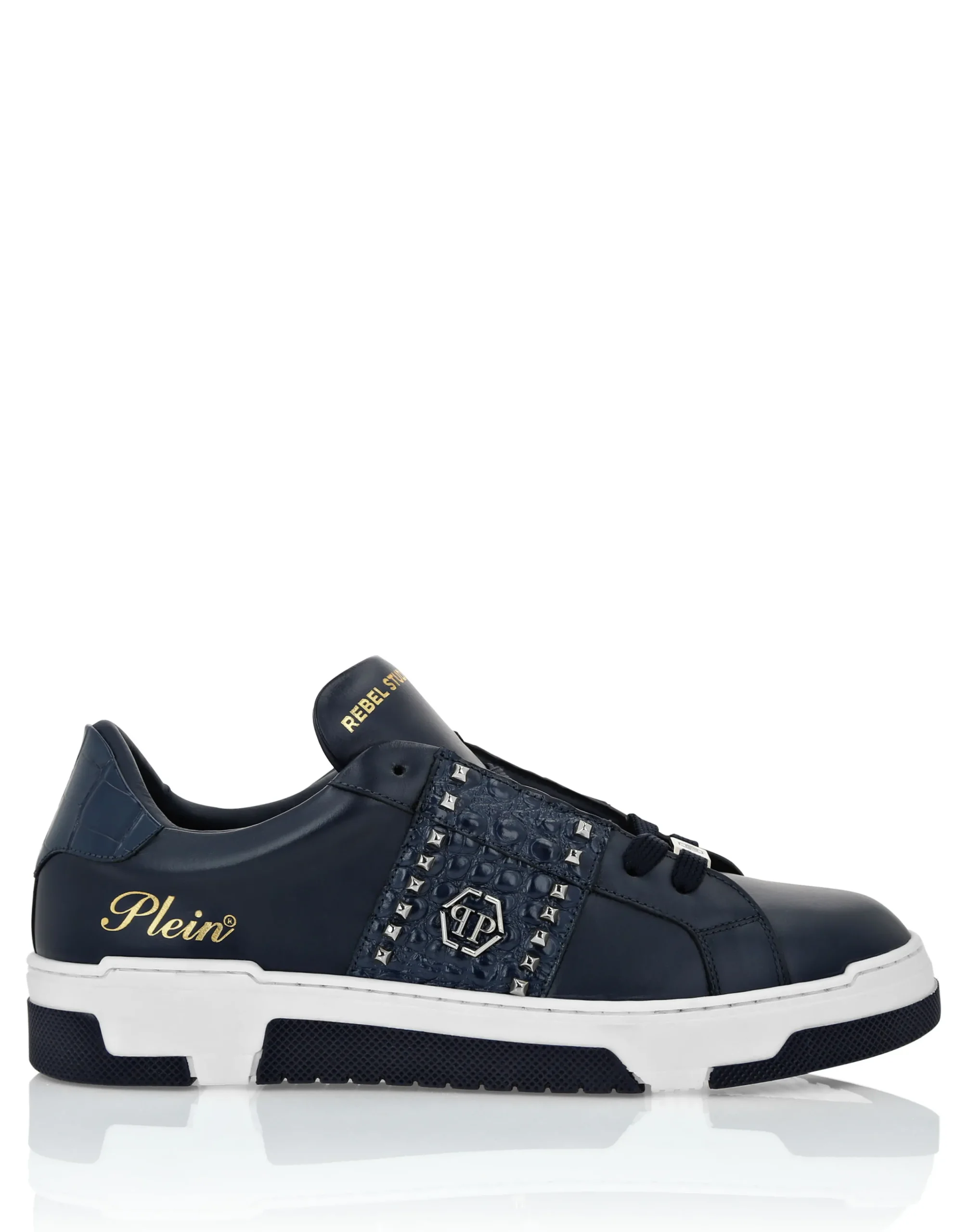 PHILIPP PLEIN Low Top Sneakers Mix Strass Cocco>Uomo Low Top Sneakers
