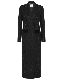 PHILIPP PLEIN Maxi Coat Strass Monogram>Donna Giubbotti|Pellicce E Cappotti