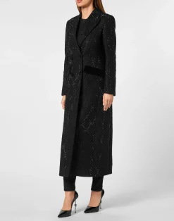PHILIPP PLEIN Maxi Coat Strass Monogram>Donna Giubbotti|Pellicce E Cappotti