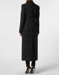PHILIPP PLEIN Maxi Coat Strass Monogram><noscript><img data-lazyloaded=