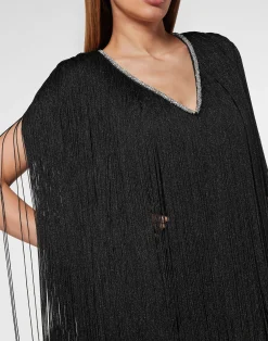 PHILIPP PLEIN Mini Dress Fringe><noscript><img data-lazyloaded=