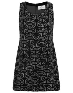 PHILIPP PLEIN Mini Dress Monogram Strass>Donna Abiti E Gonne