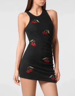 PHILIPP PLEIN Mini Dress Rib Cherries>Donna Abiti E Gonne