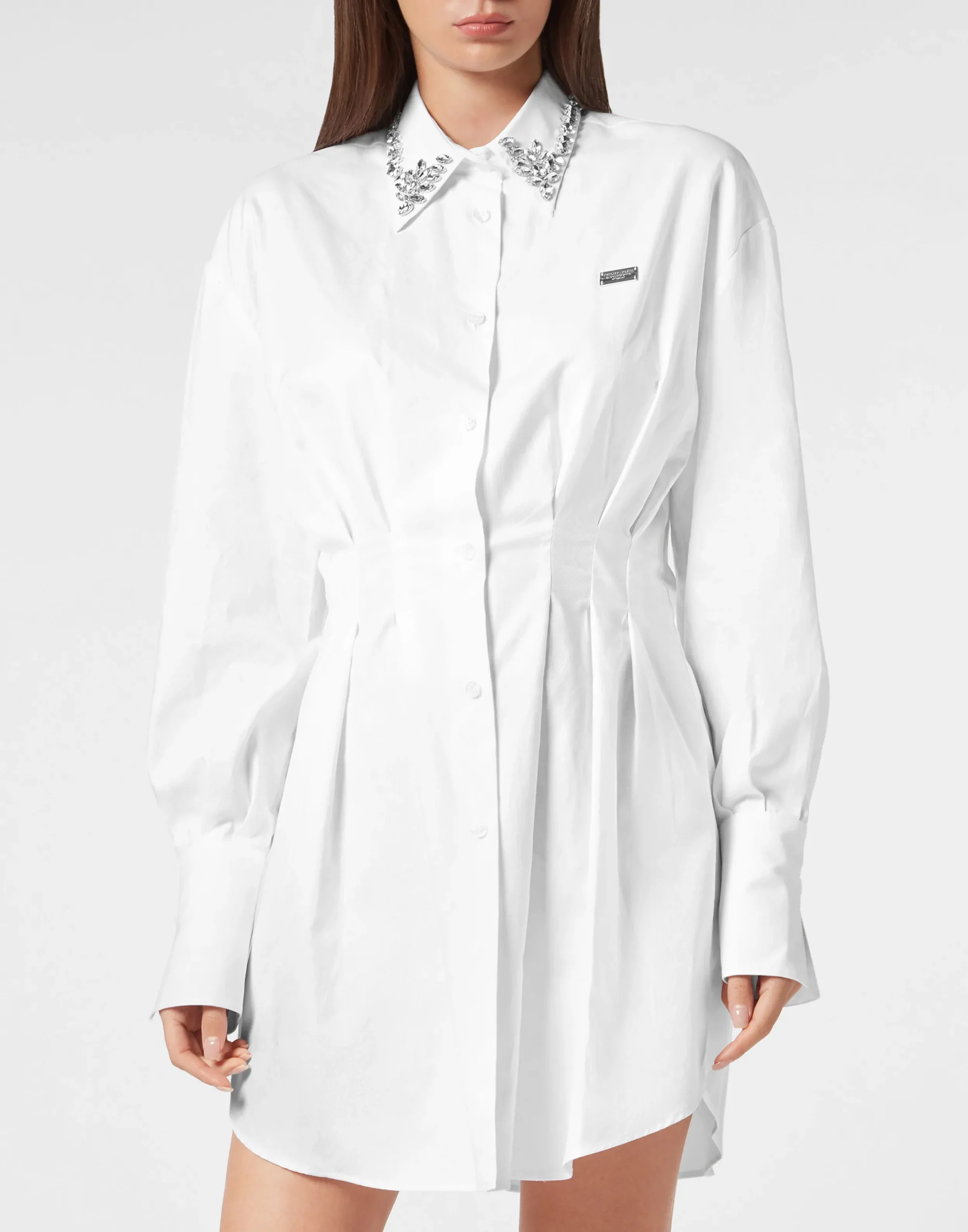 PHILIPP PLEIN Mini Shirt Dress LS Strass>Donna Abiti E Gonne