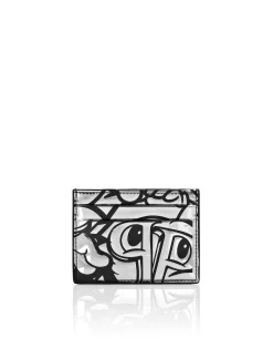 PHILIPP PLEIN Mirror Leather Credit Cards Holder Smile>Uomo Portafogli E Piccola Pelletteria