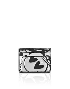 PHILIPP PLEIN Mirror Leather Credit Cards Holder Smile>Uomo Portafogli E Piccola Pelletteria