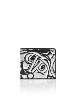 PHILIPP PLEIN Mirror Leather French Wallet Smile>Uomo Portafogli E Piccola Pelletteria