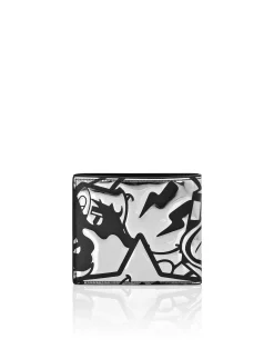 PHILIPP PLEIN Mirror Leather French Wallet Smile>Uomo Portafogli E Piccola Pelletteria