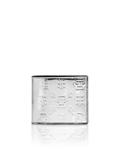 PHILIPP PLEIN Mirror Leather French Wallet Monogram>Uomo Portafogli E Piccola Pelletteria